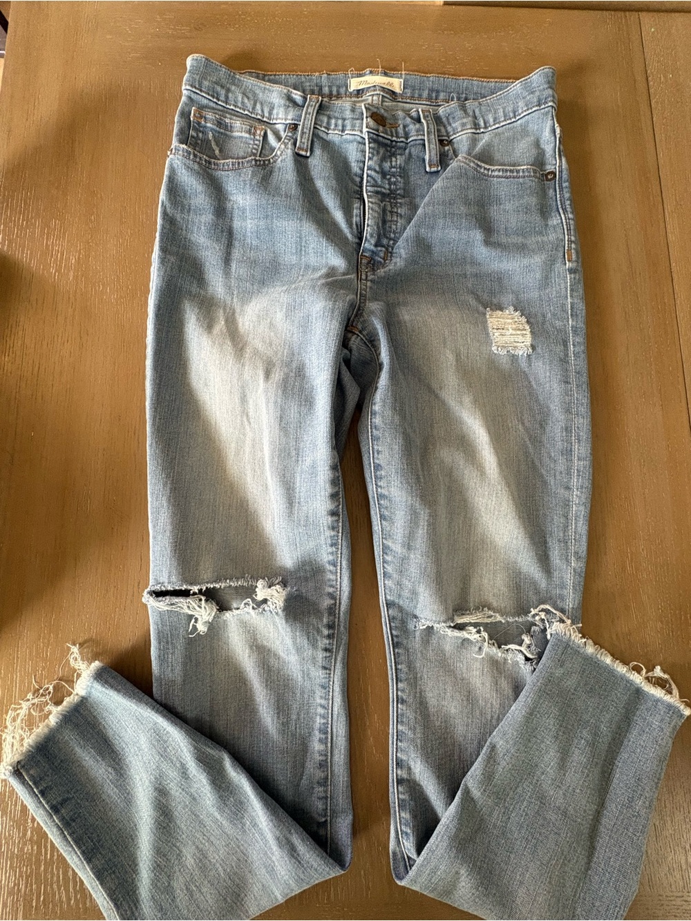 Madewell Light Blue Distressed Skinny Jeans